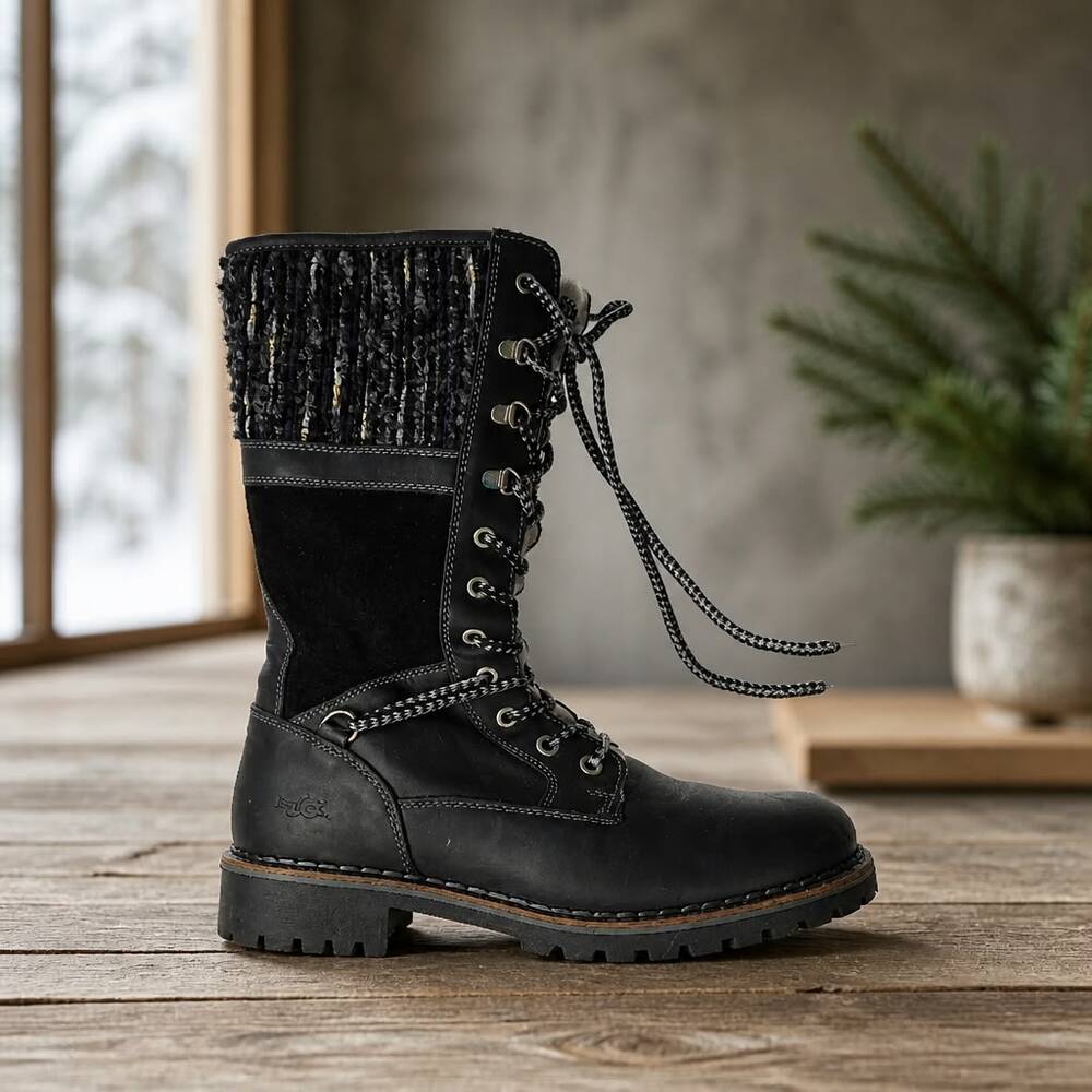 Bos & Co Holland Boot Size 39 (US size 8-8.5) Made in Portugal Lace Up